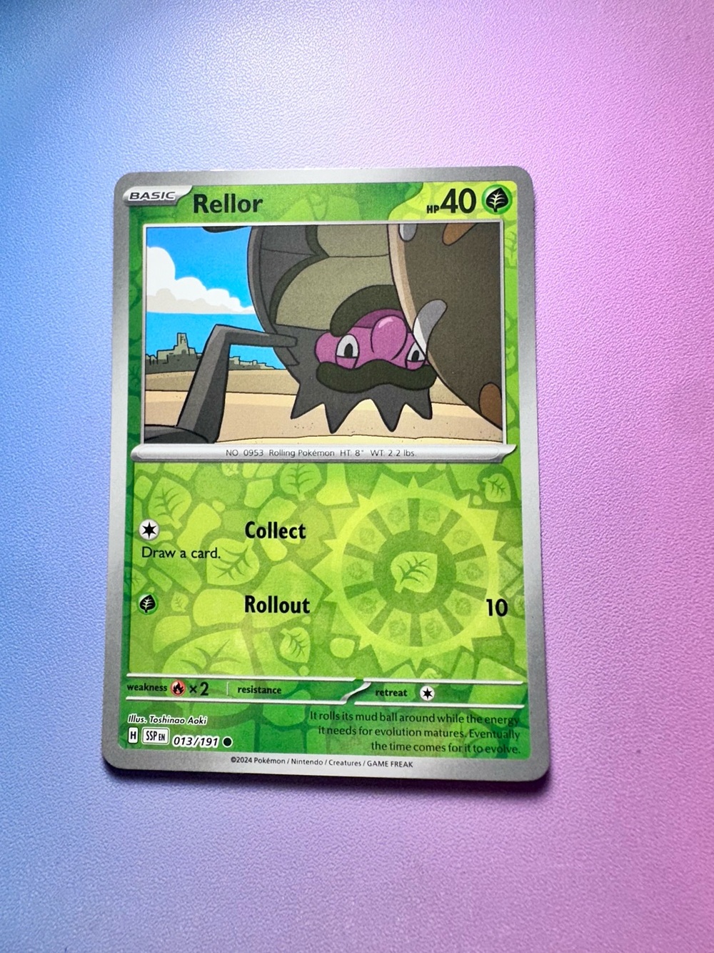 rellor [reverse holo] - 013/191 (common) — pokémon: surging sparks
